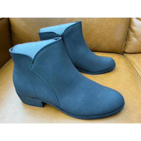 Journee Collection Shoes - Journee Solarah Ankle Boots Womens 9 Black Vegan Leather Side Zip